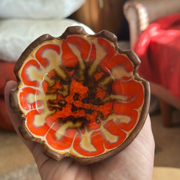 Vintage Treasure Craft Ceramic trinket dish - Orange and Brown - Picture 4 of 7